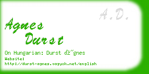 agnes durst business card